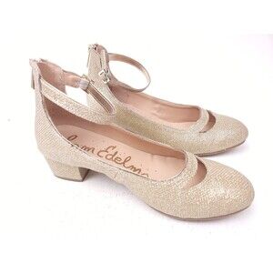 Sam Edelman Evelyn Betty Gold Heels Size 5 EU 36 Princess Sparkle Shoes